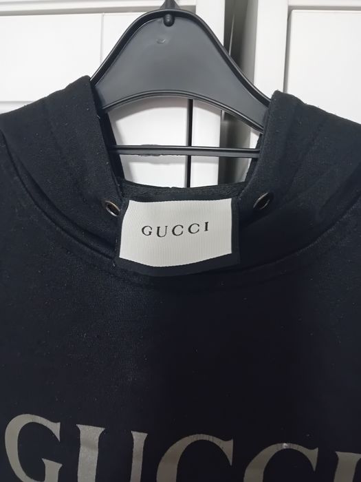 #Gucci bluza czarna kaptur i różowa