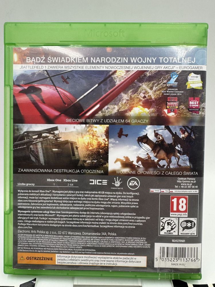 PL Battlefield 1 Xbox One Gwarancja