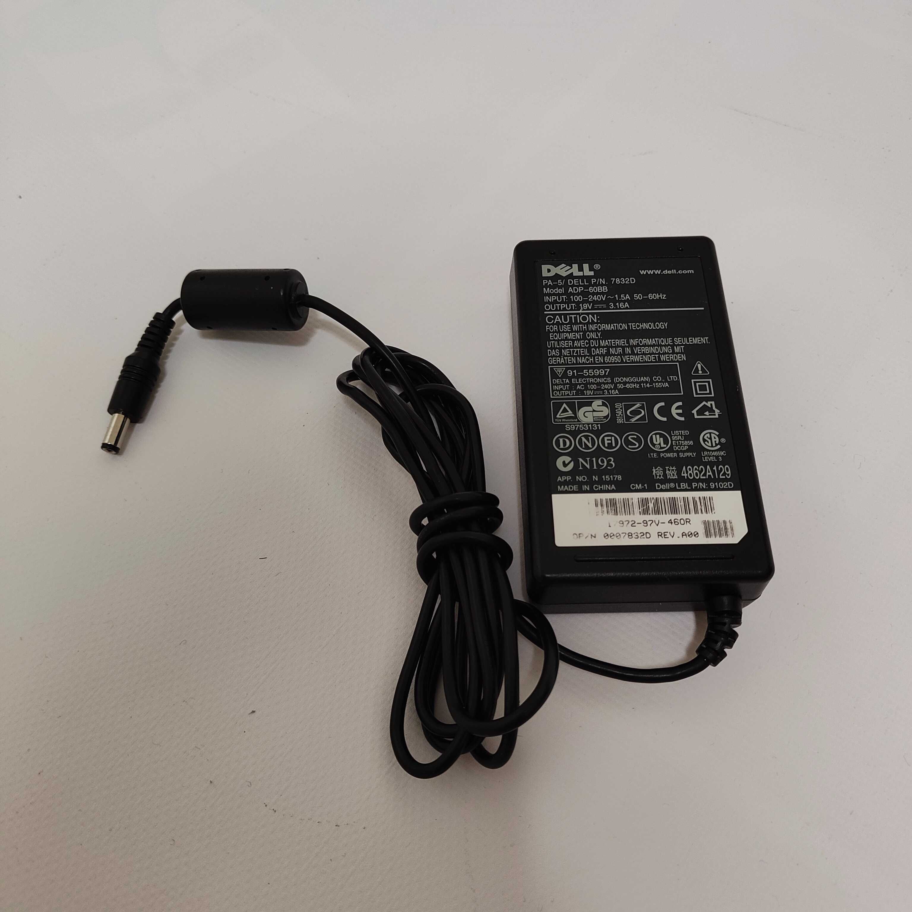 Оригінальний БЛОК ЖИВЛЕННЯ DELL (19V 3.16A 60W) 5.5X2.5 ММ.