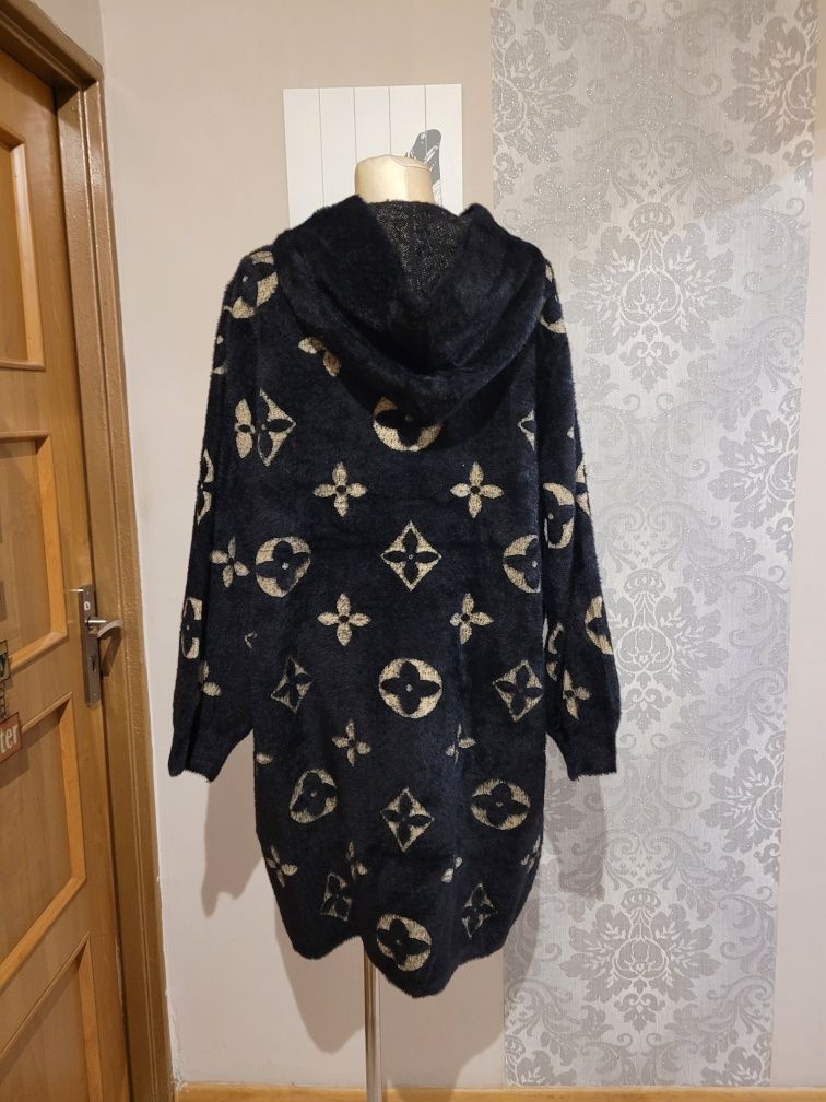 Alpaka/płaszczyk suwak plus size oversize