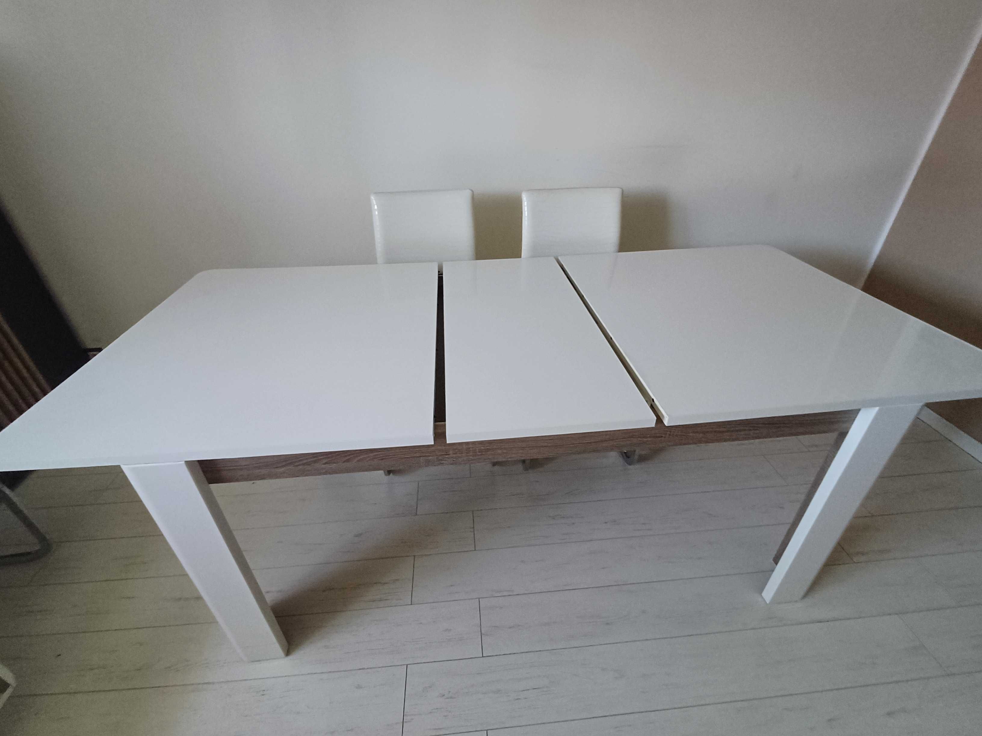 Stół rozkladany Linate Wojcik 160-200x90cm (8osób) Bialy Połysk