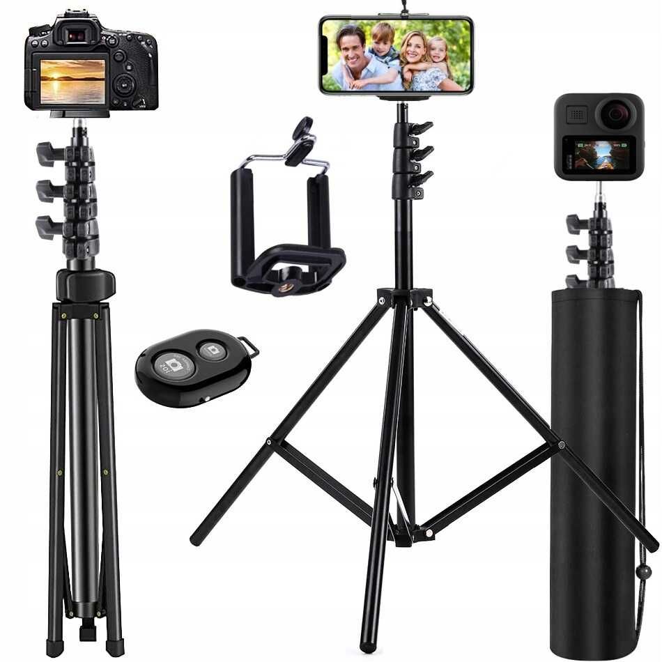 STATYW TRIPOD zawiera PILOT na BLUETOOTH UCHWYT na telefon aparat