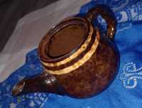 Mały dzbanek z ceramiki glazurowanej vintage retro prl