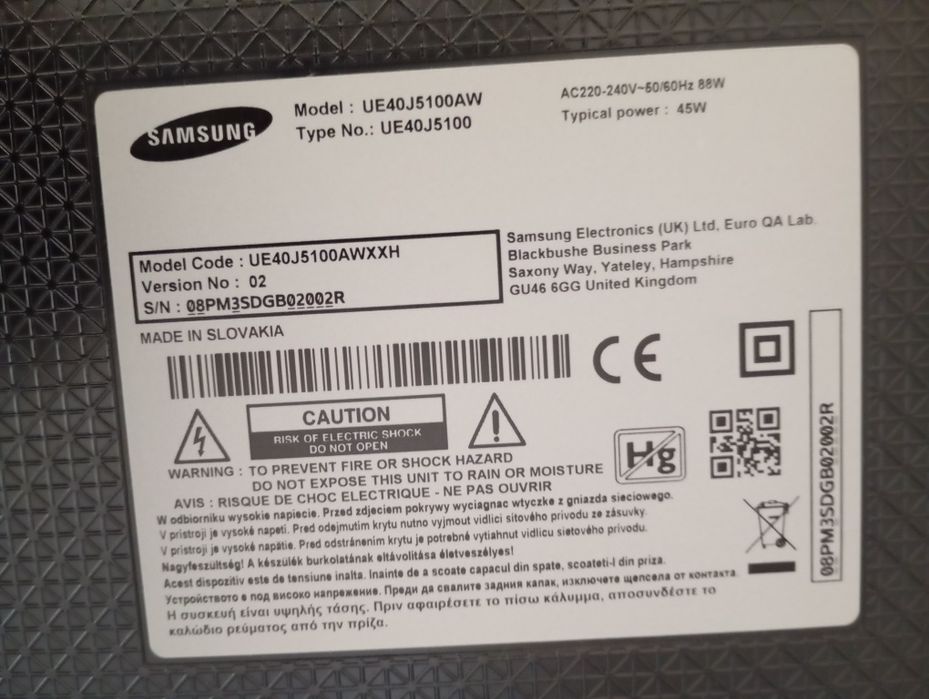 TV Samsung 40" Model UE40J5100AW
