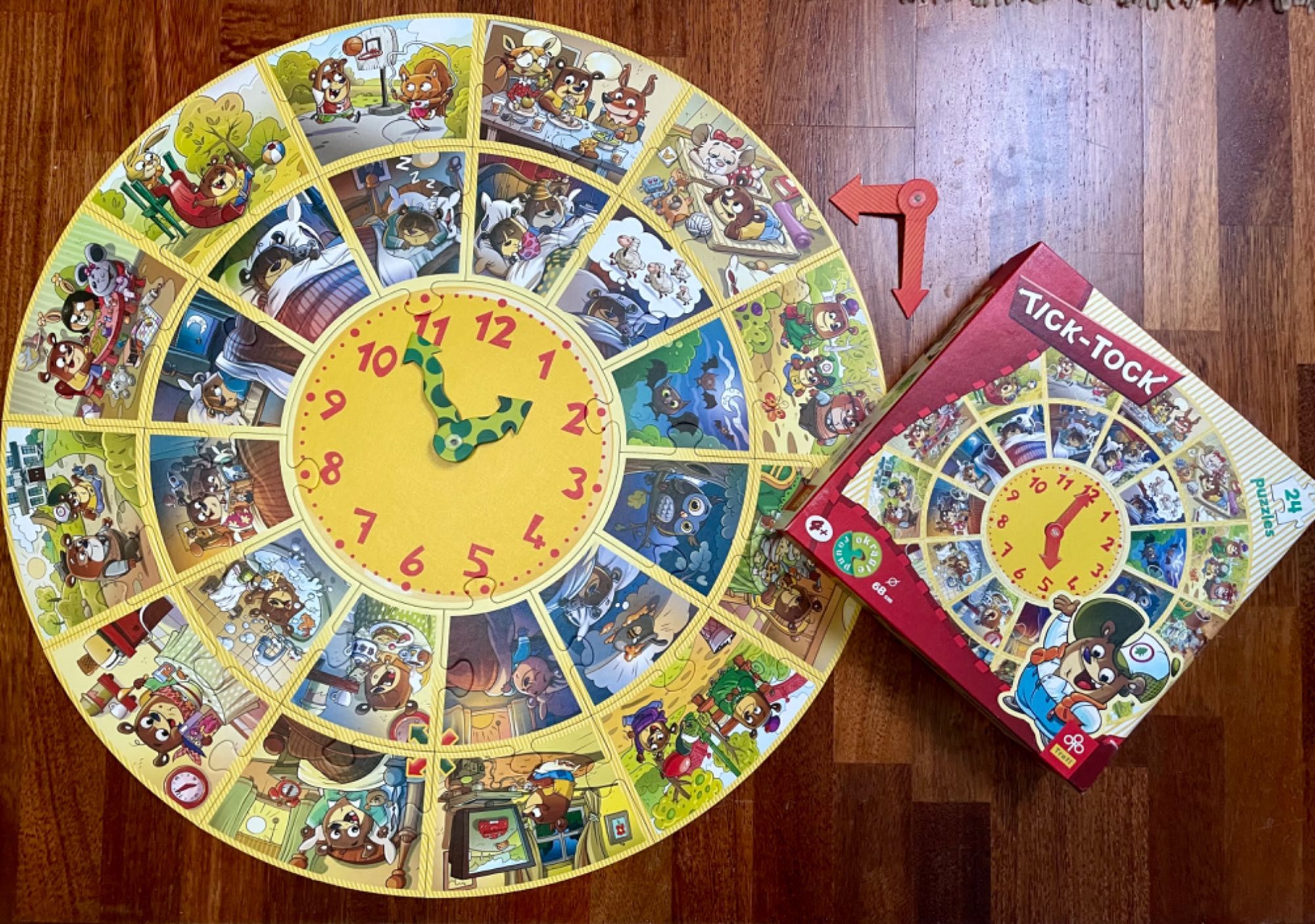 Tick-Tock Zegar puzzle do nauki czasu godzin i zabawy