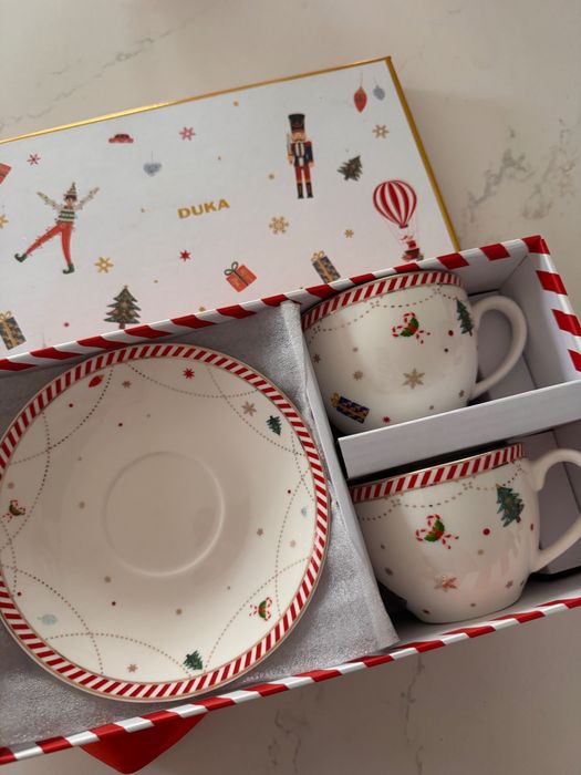 Filiżanki świąteczne DUKA LYCKLIG 200 ml 2 szt. porcelanowe