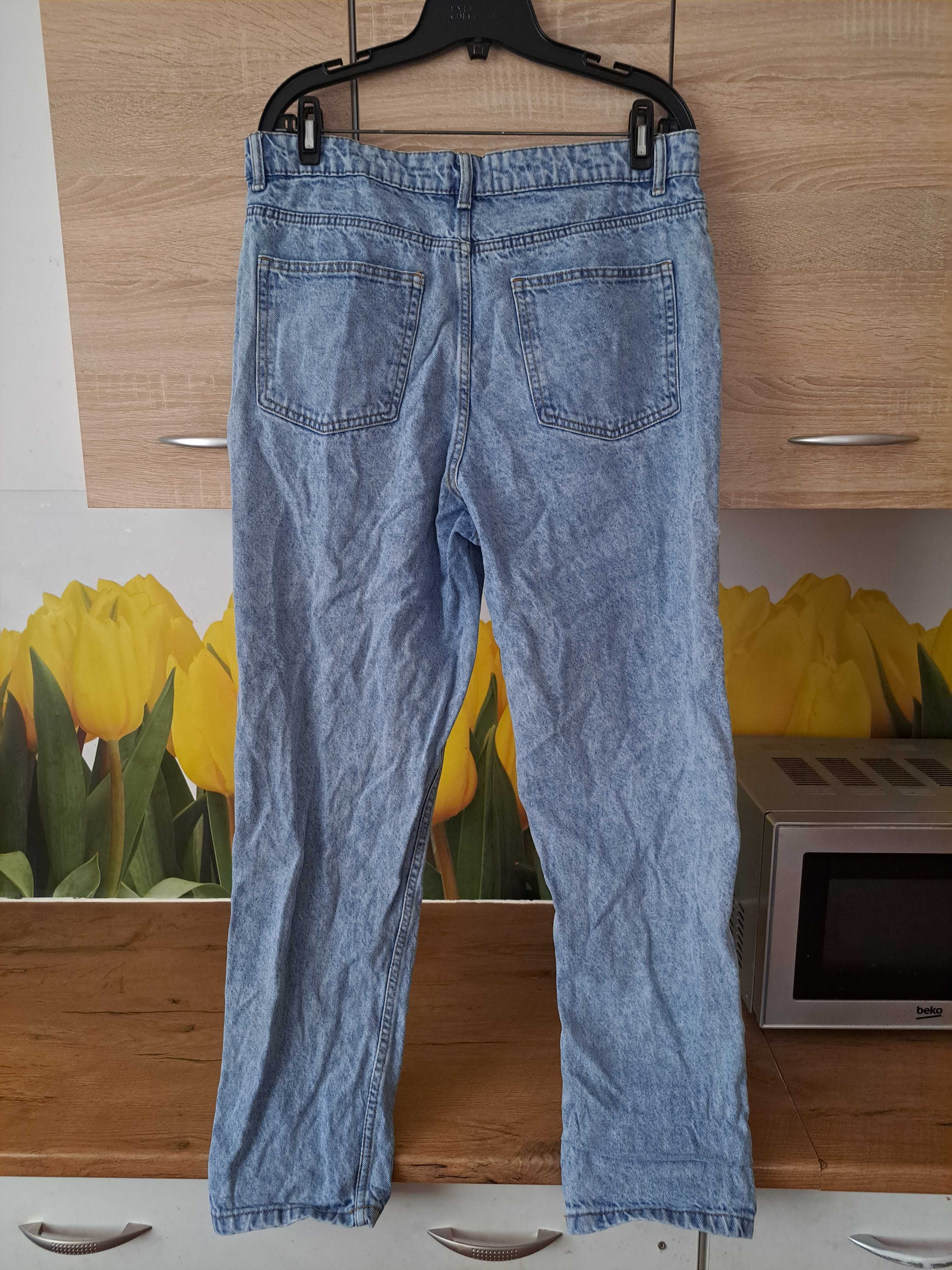 Super spodnie jeansy Denim Co rozmiar 44 bawełna, z dziurami