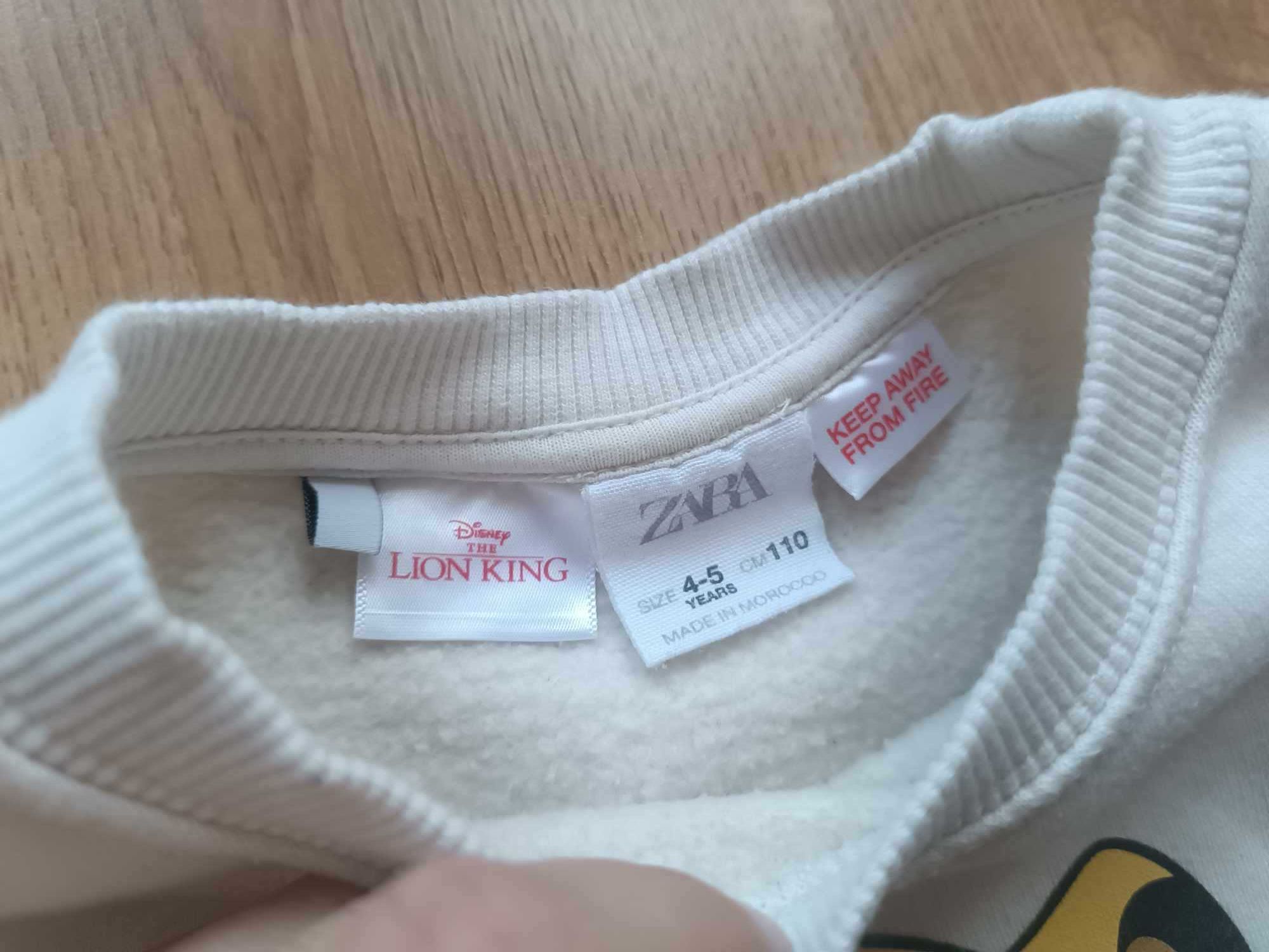 Bluza 110 Zara Król Lew Simba ocieplana 4-5 chłopięca