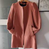 Płaszcz Zara Woman S brzoskwiniowy bufki
