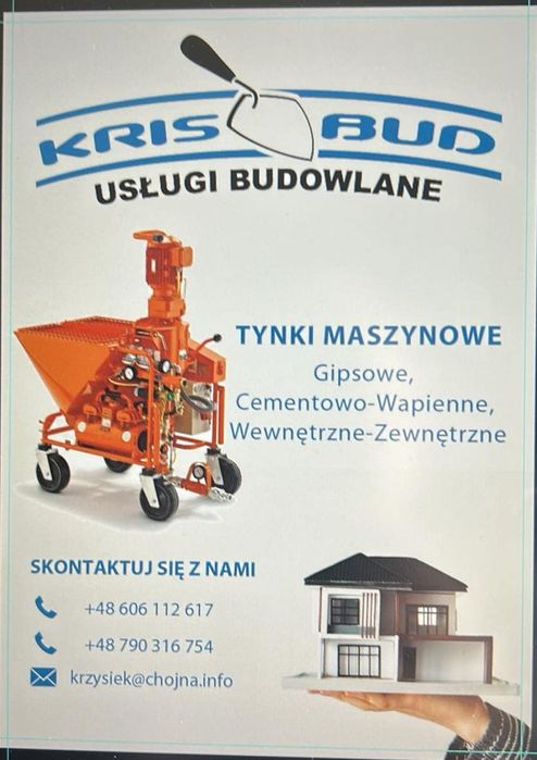 Tynki maszynowe gipsowe, cementowo-wapienne