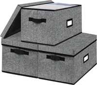Zestaw 3szt pudełka materiałowe z przykrywka premium 40x30x25 cm