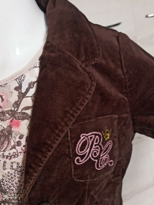 Sg Marynarka dla dziewczynki 122 brązowy  żakiet dla dziewczynki 122