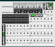 Naklejki NUTY na pianino, klawisze, keyboard, organy music notes stick