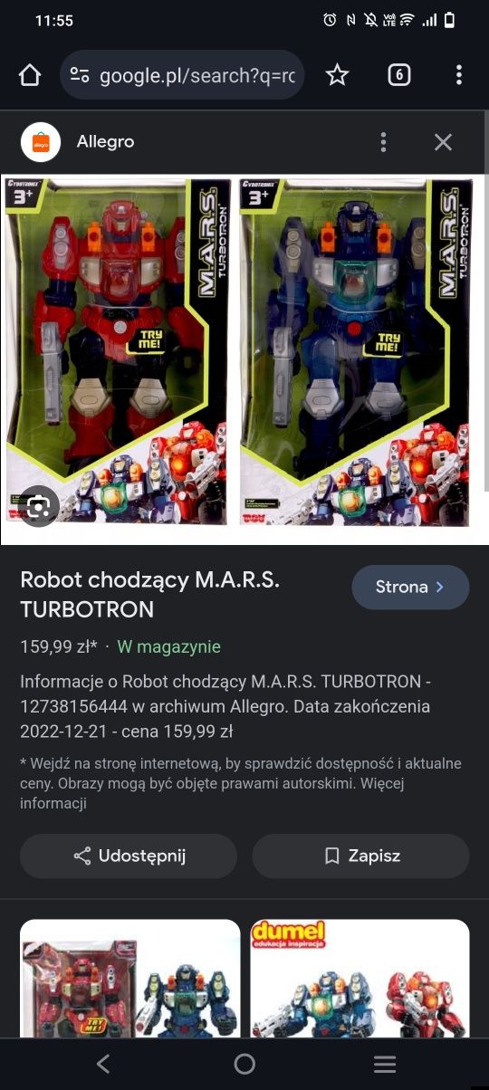 robot mars turbotron czerwony