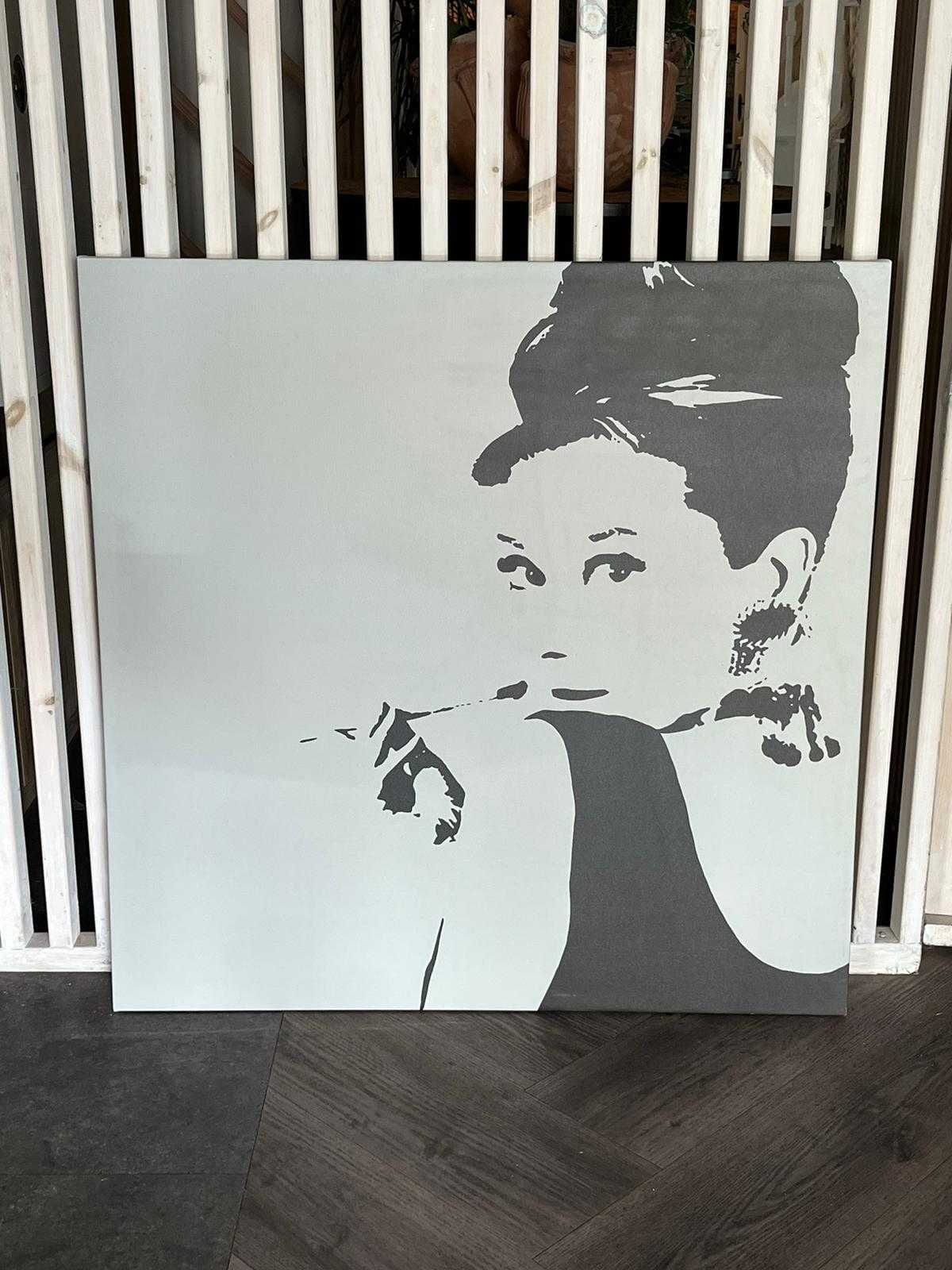 Duży obraz Audrey Hepburn 90x90 cm