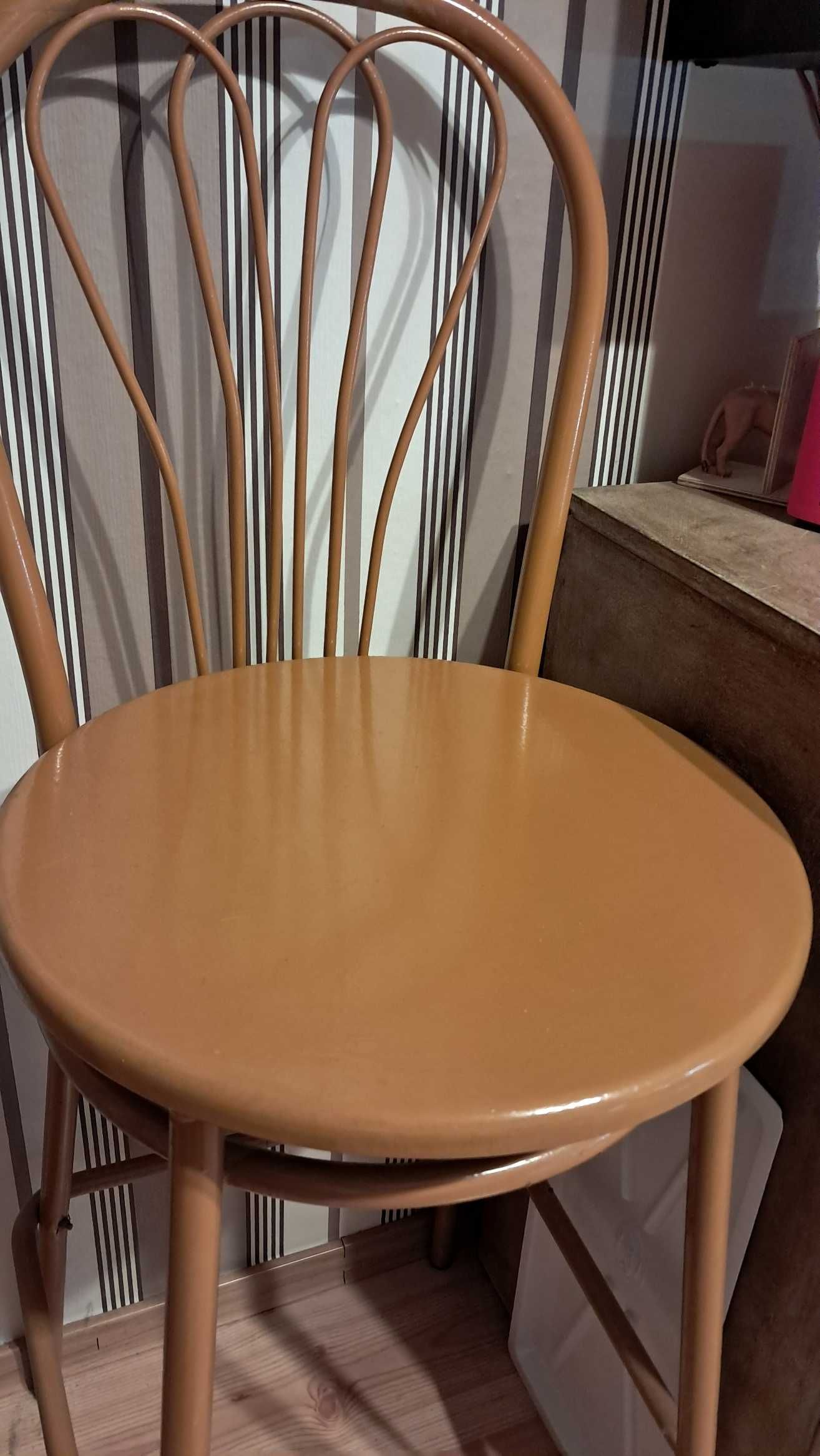 Krzesło barowe drewniano-metalowe