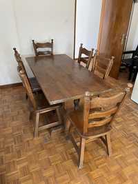 Vendo cadeiras e mesa rústica madeira maciça