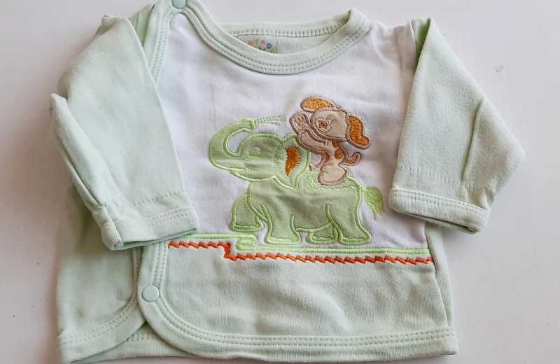 BEZ WAD Bluzeczka kaftanik dla niemowlaka 0-3 miesięcy 62cm #589