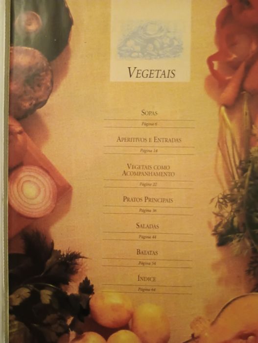 Vegetais: Entradas - pratos principais - saladas	- Como Novo!
