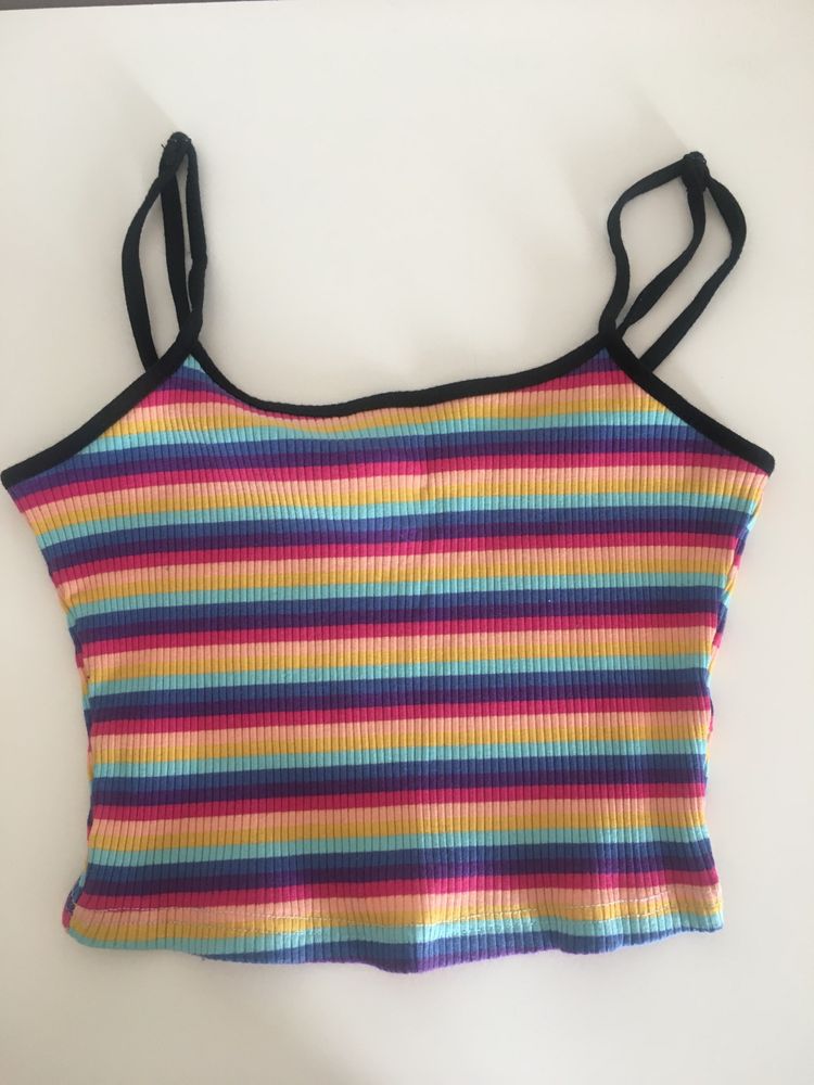 Top alças multicolor