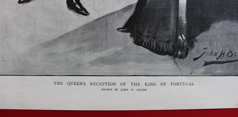 Rei D. Carlos recebido pela Rainha Victoria 1895 Black & White