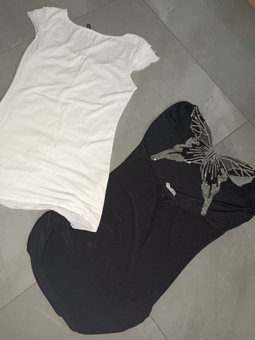 Eleganckiego bluzeczki gratis bokserka S/M biała i czarna z motylem