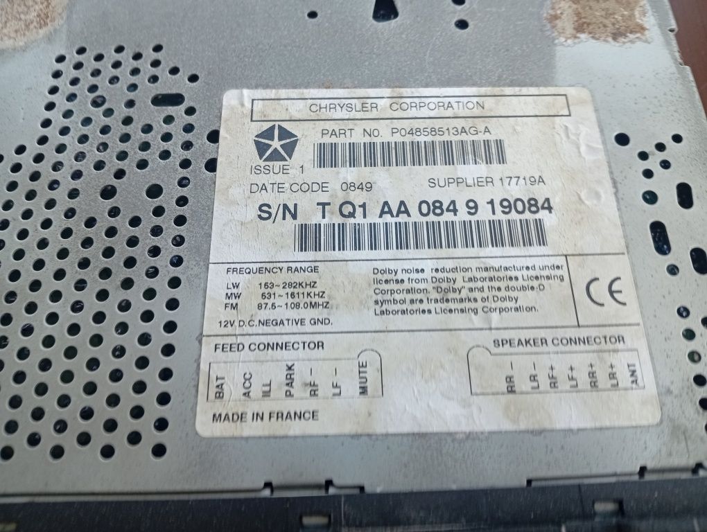Auto rádio original Jeep grand Cherokee