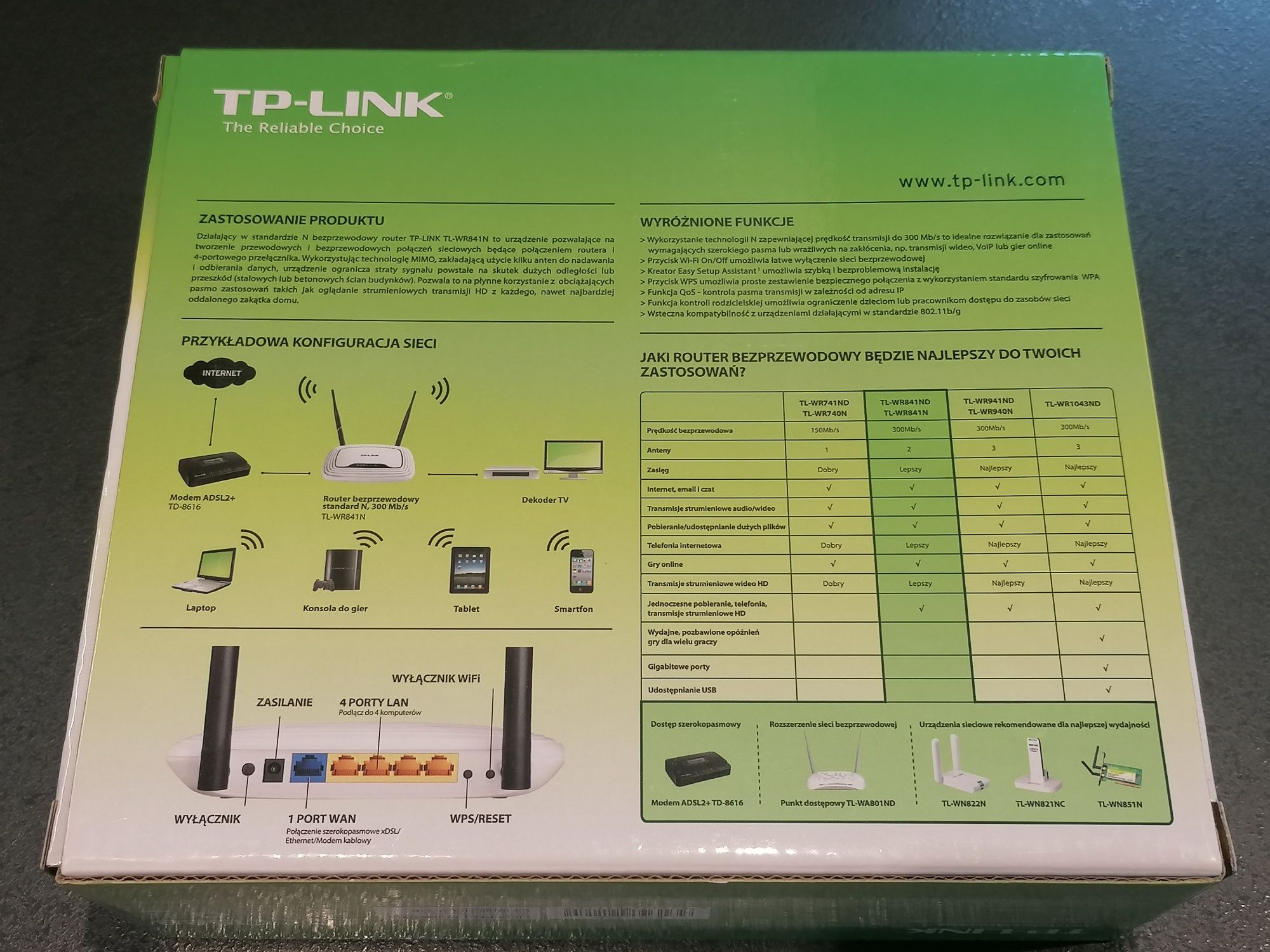 Router TP-Link TL-WR841N WiFi 2,4 Ghz Wi-Fi 4 (802.11 b/g/n)