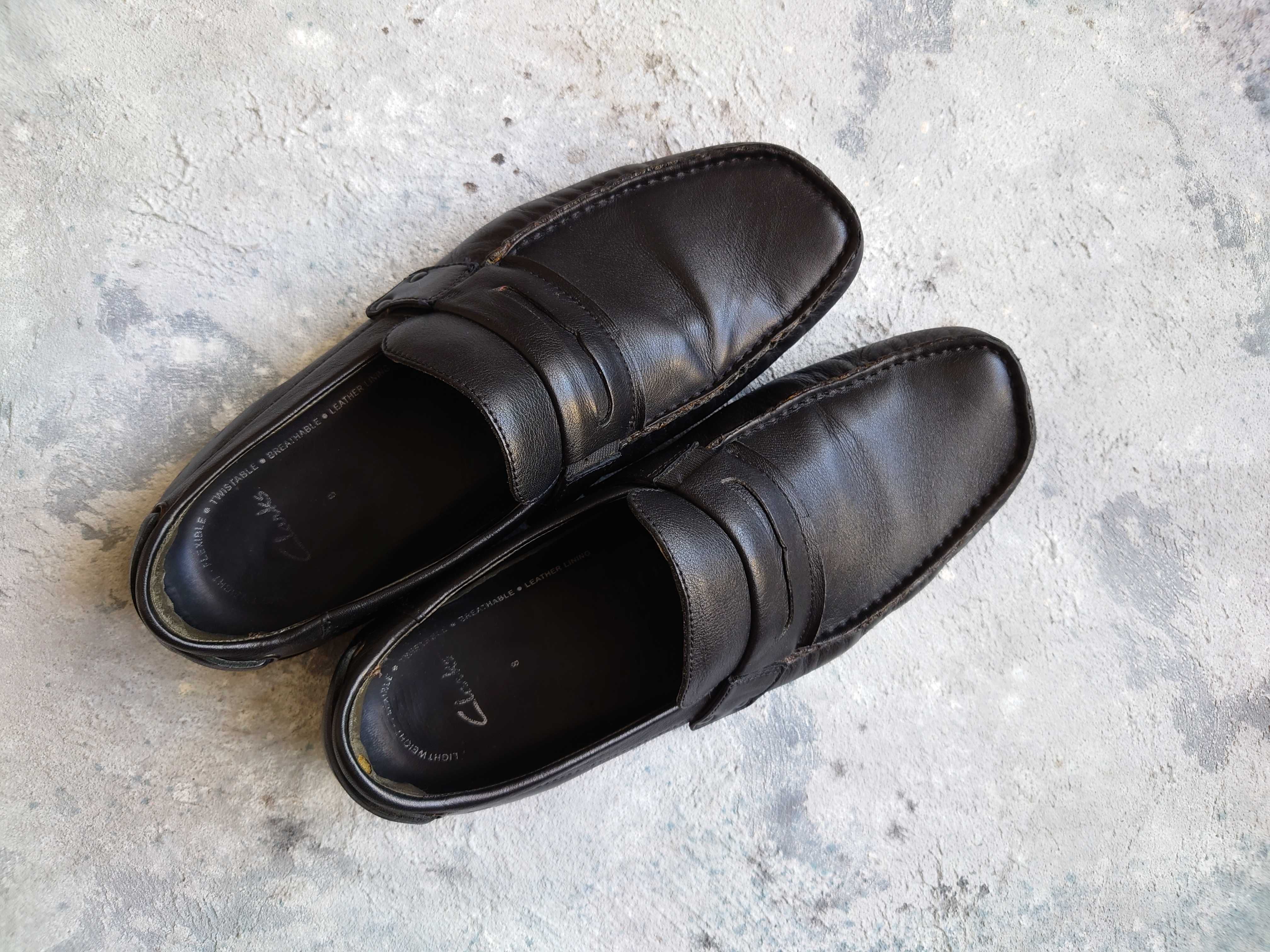 Чоловічі шкіряні мокасини Clarks, мужские кожаные мокасины Clarks