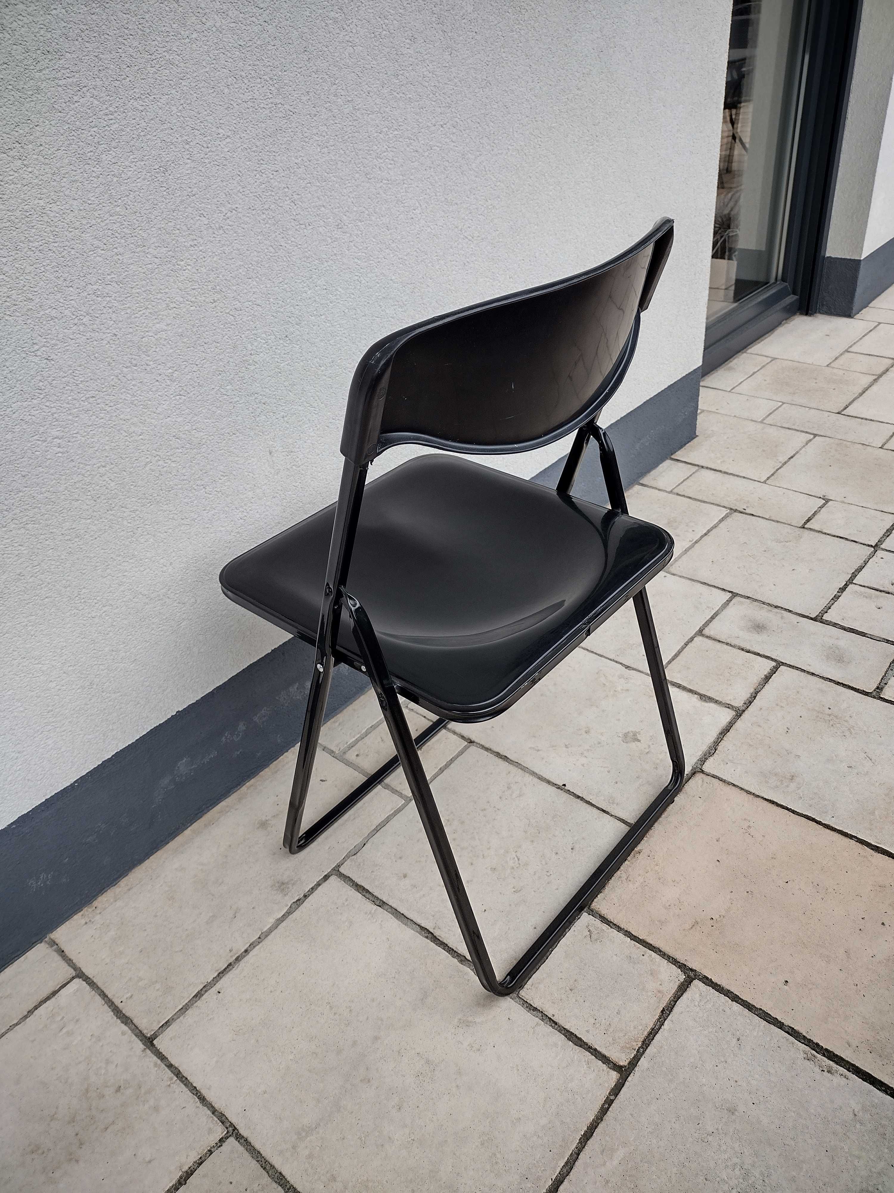 Krzesło składane biurowe, ogrodowe czarne