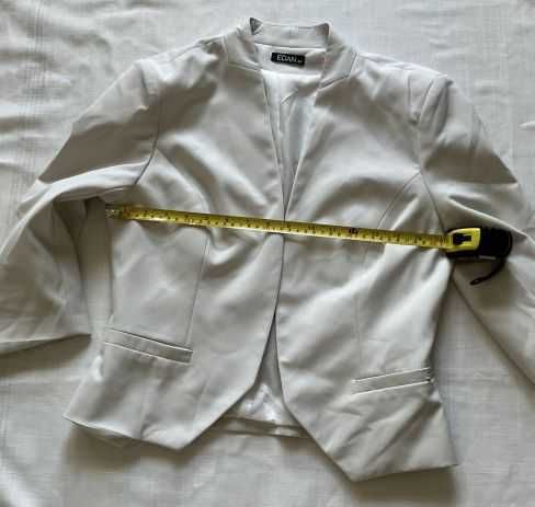 URLOP Krótka Damska Marynarka Elegancka  na wyjścia w kolorze białym