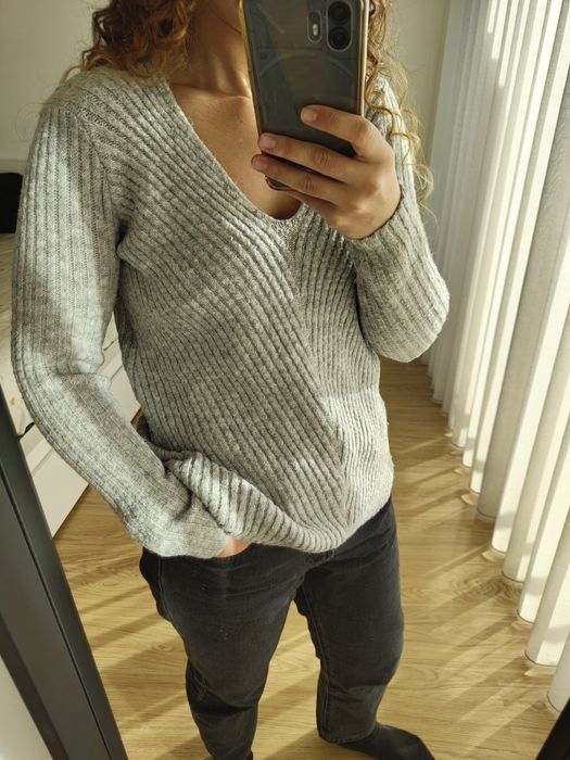 Camisola malha cinzenta Stradivarius