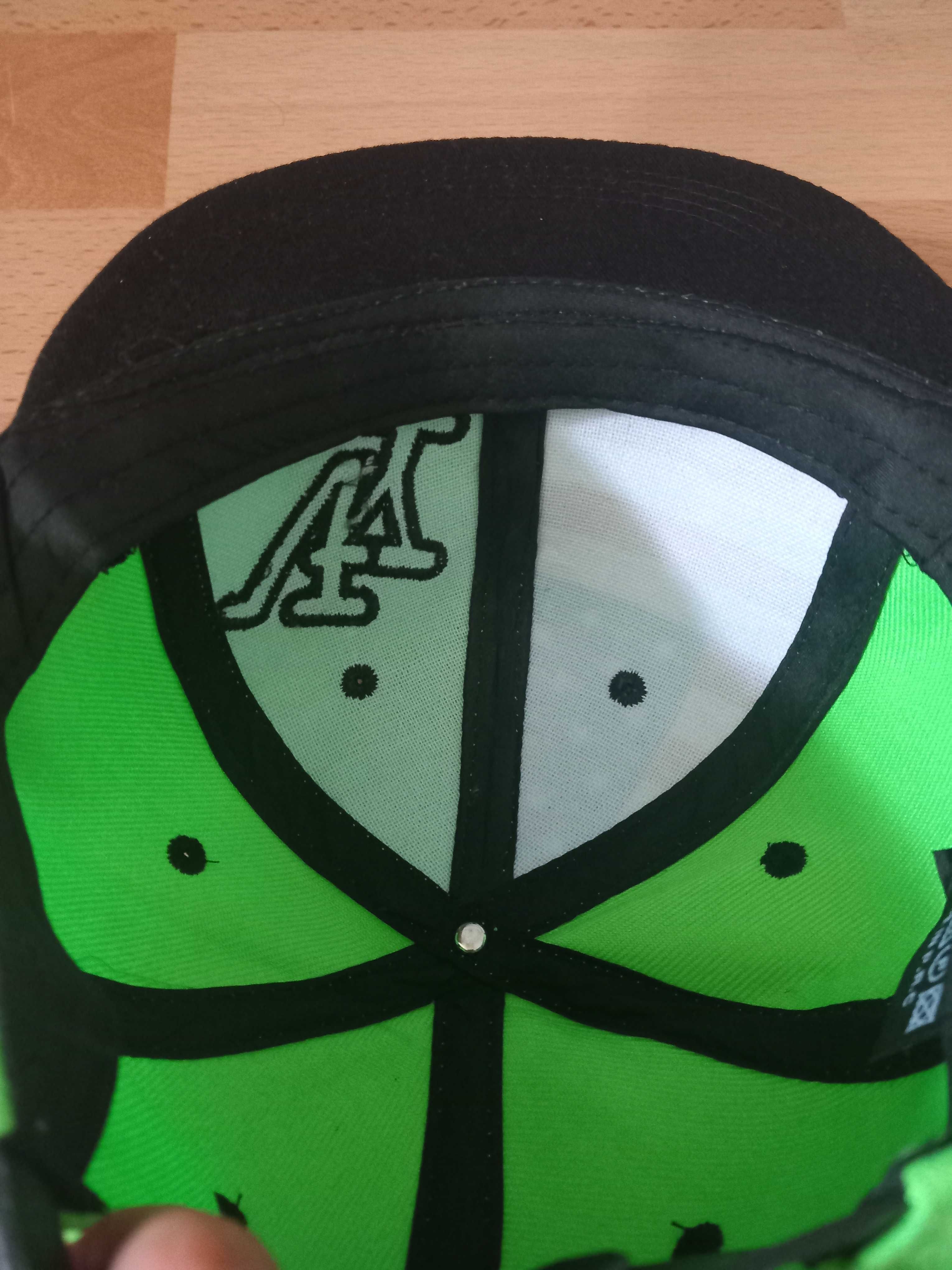 Nowa czarno zielona czapka z daszkiem, sportowa uniwersalna