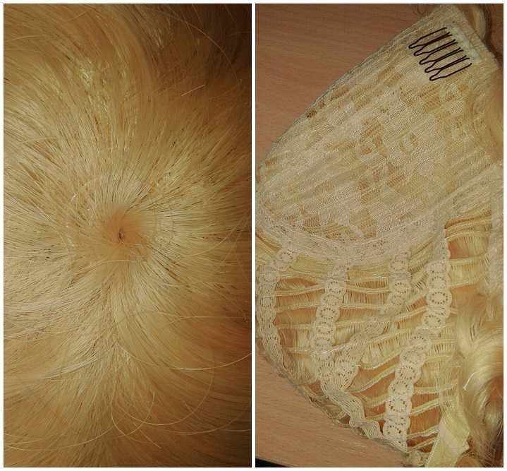 Blond żółta falowana krótka peruka sufrażystka lata 20ste wig cosplay