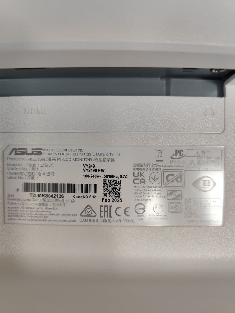 Monitor ASUS VY249 – nowy