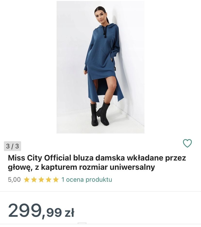 Miss city official sukienka bluza dresowa long Heated one size