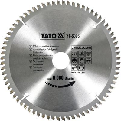 Tarcza piła widiowa do aluminium 210x72Tx30mm Yato