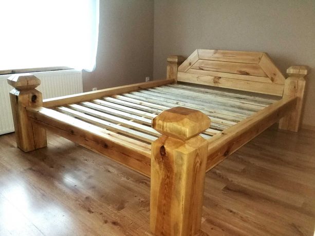 Łóżko drewniane do sypialni 160x200cm solidne i stylowe