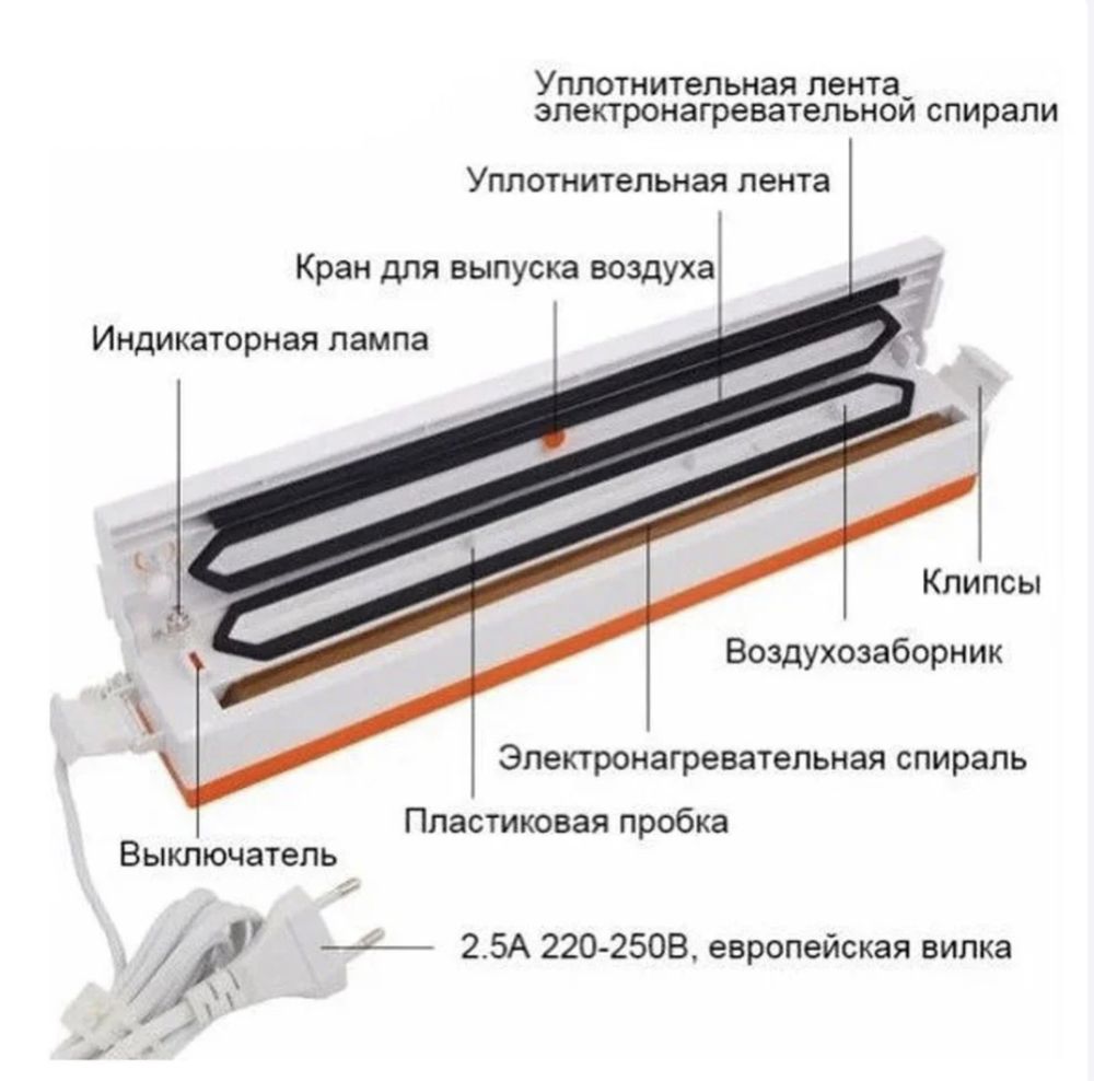 Вакууматор кухонный на кухню для Мяса овощей продуктов вакуматор пакет
