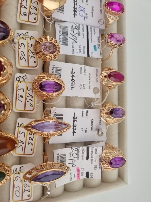 Золотое кольцо с рубином аметистом  ссср