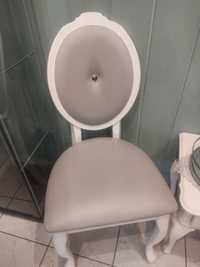 Krzesełka w stylu Ludwika szaro białe