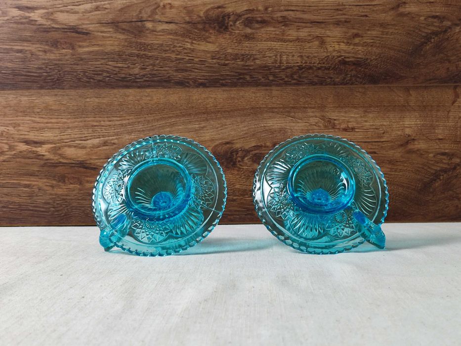 Kaganki , świeczniki HSG Ząbkowice - 406 - turkusowe -Szkło manganowe