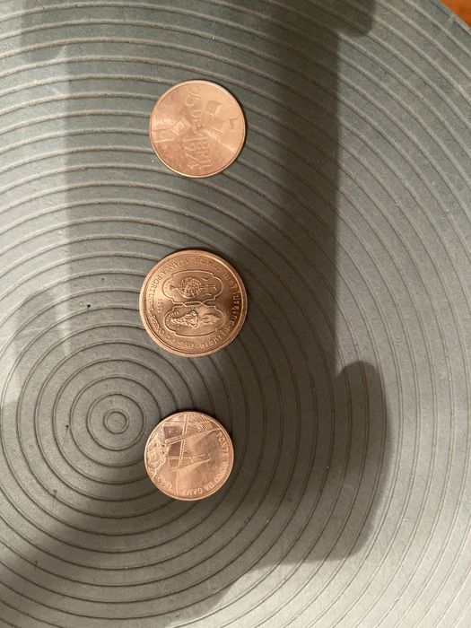 Tres moedas 100 escudos em prata 200 e 500 em prata