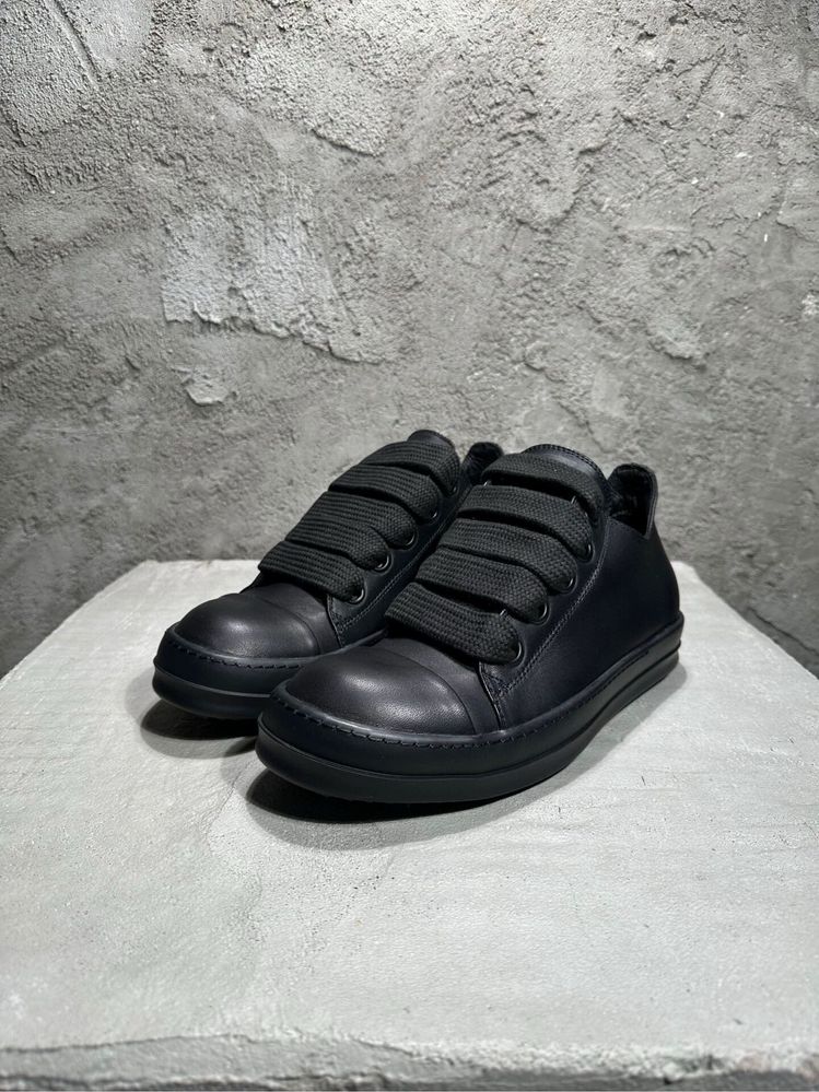 Нові Кеди Rick Owens Jumbo Laces Low/Leather Black/size 42,43
