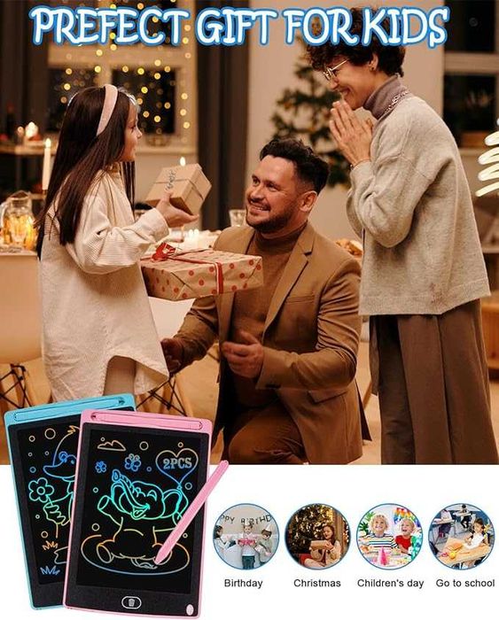 Tablet do pisania LCD dla dzieci 2 sztuki