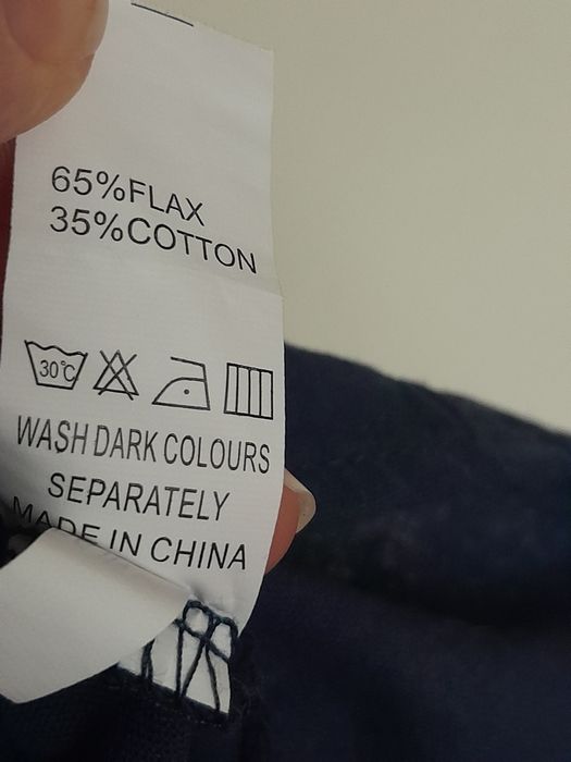 Granatowa lniana sukienka 40 L next h&m reserved