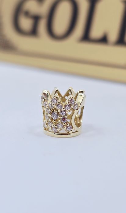 Złoty charms korona próba 585 14k