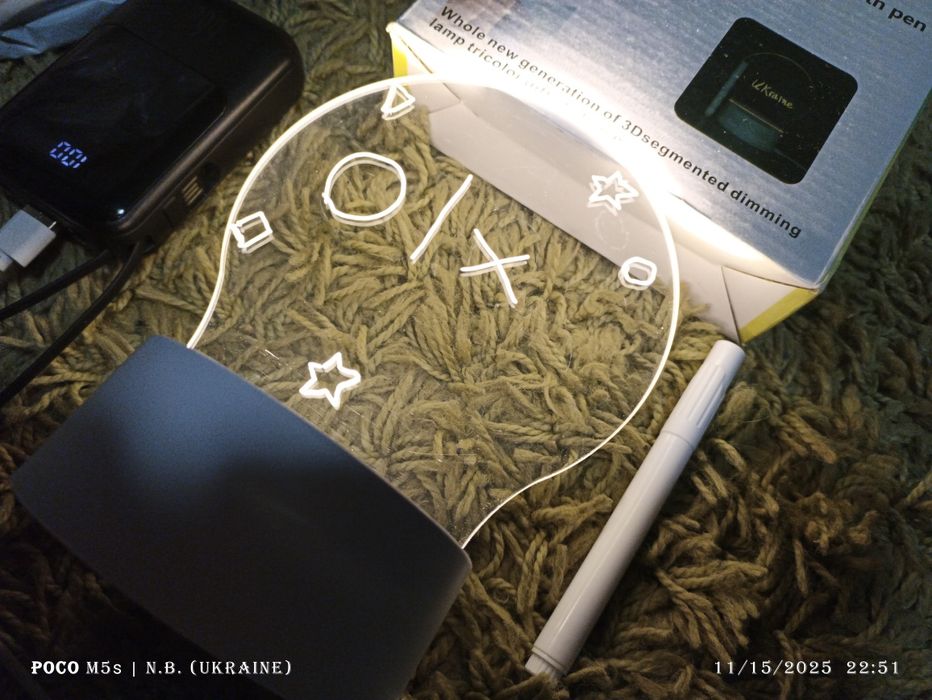 Світильник нічник малюй сам планер круглий з маркером Гарні в стані