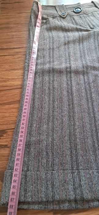 Spodnie garniturowe krótkie 3/4 w paski