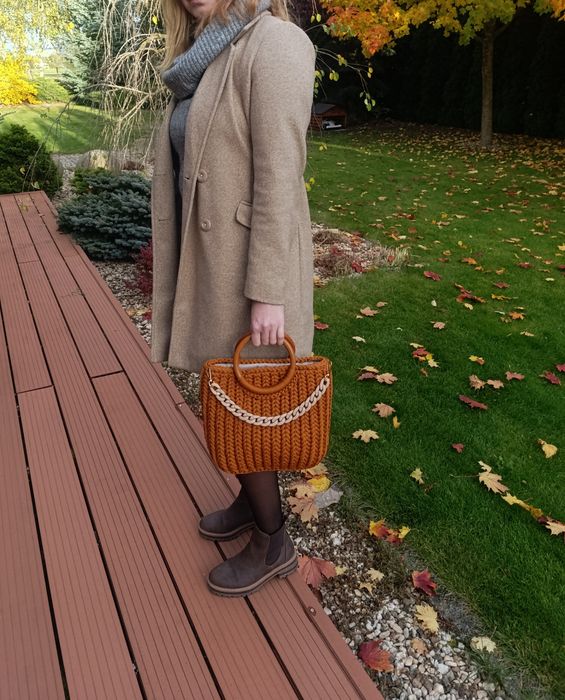 Torebka ręcznie robiona na szydełku "kłosek" Handmade
